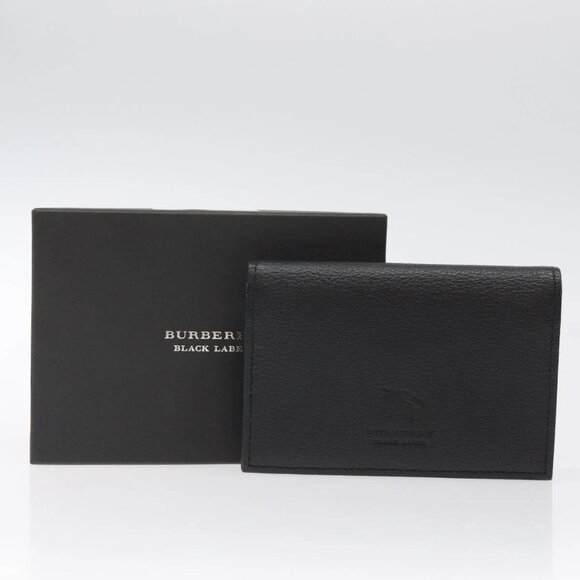 BURBERRY Card Case Leather Black Auth - Picture 1 of 16